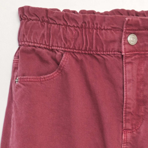 Pantalon twill volantée à la ceinture - Violet