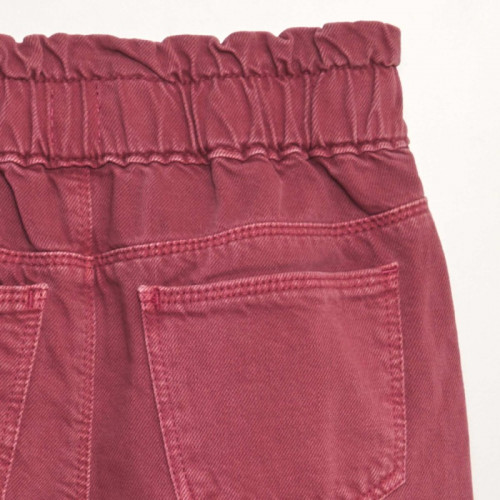 Pantalon twill volantée à la ceinture - Violet