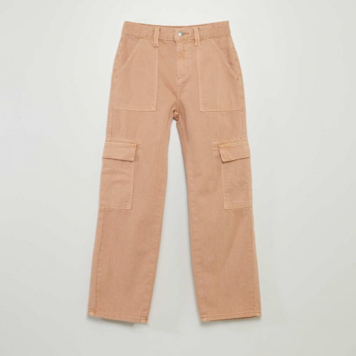 Pantalon denim multipoches - Beige