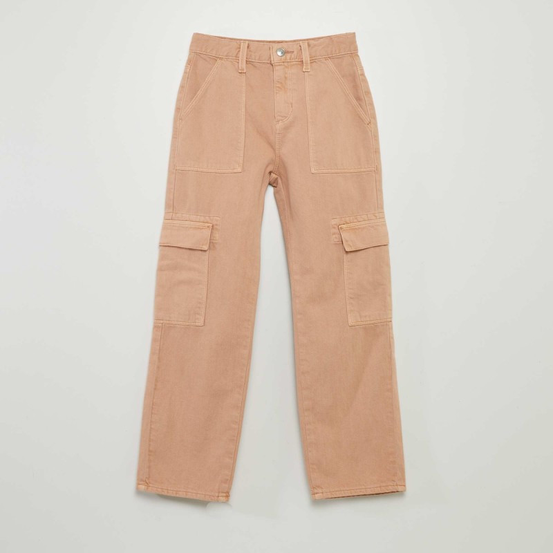 Pantalon denim multipoches - Beige