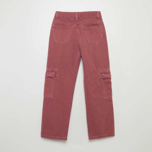 Pantalon denim multipoches - Rose