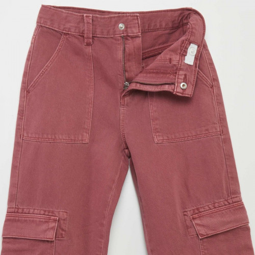 Pantalon denim multipoches - Rose