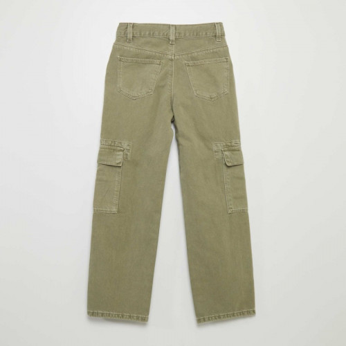 Pantalon denim multipoches - Vert