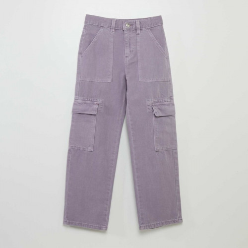 Pantalon denim multipoches - Violet