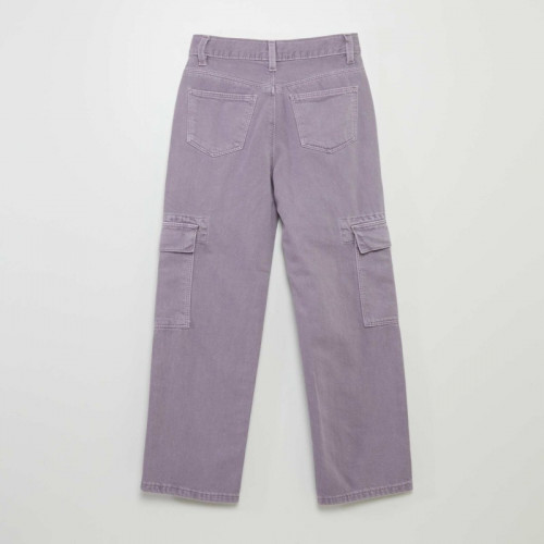 Pantalon denim multipoches - Violet