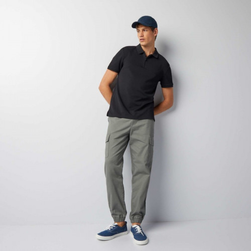 Pantalon multipoche uni - Kaki