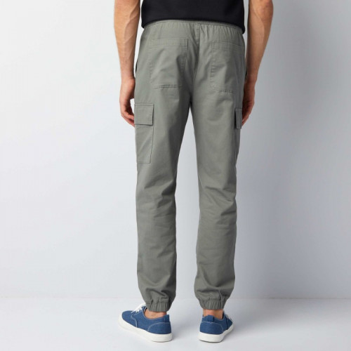 Pantalon multipoche uni - Kaki