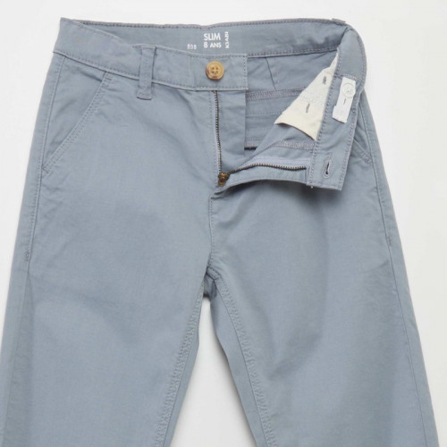 Pantalon chino slim - Bleu gris