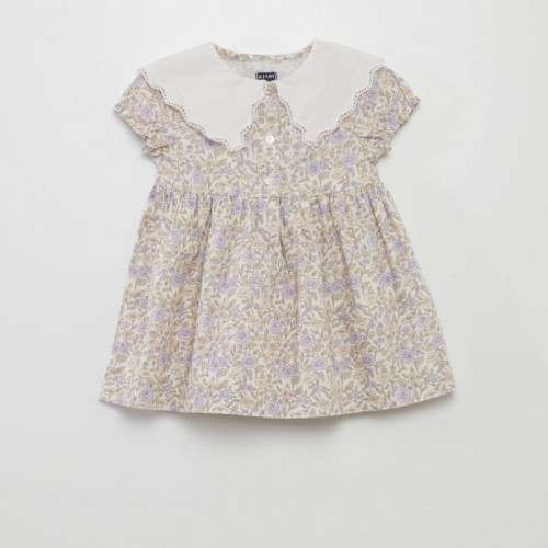 Robe imprimée à fleurs + culotte - 2 pièces - Lila