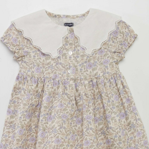 Robe imprimée à fleurs + culotte - 2 pièces - Lila