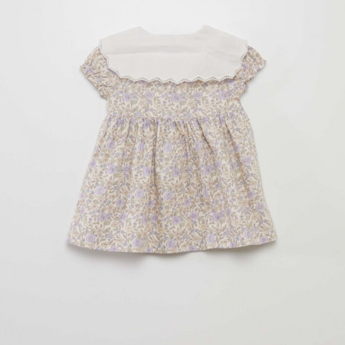 Robe imprimée à fleurs + culotte - 2 pièces - Lila