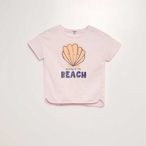 T-shirt imprimé manches courtes - Rose