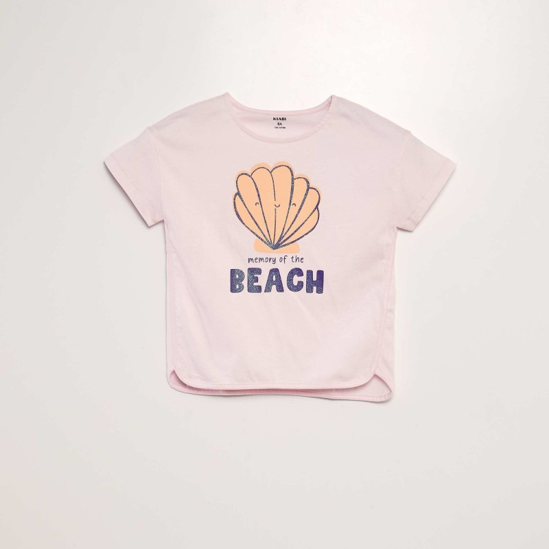 T-shirt imprimé manches courtes - Rose