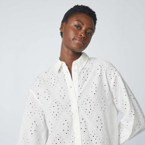 Chemise à broderies anglaises - Blanc