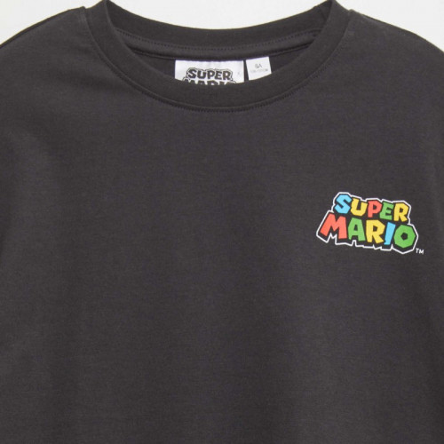 T-shirt large imprimé 'Mario' - Noir