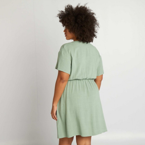 Robe courte cache-cœur - Vert