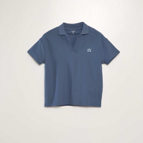 Polo en piqué de coton - Bleu