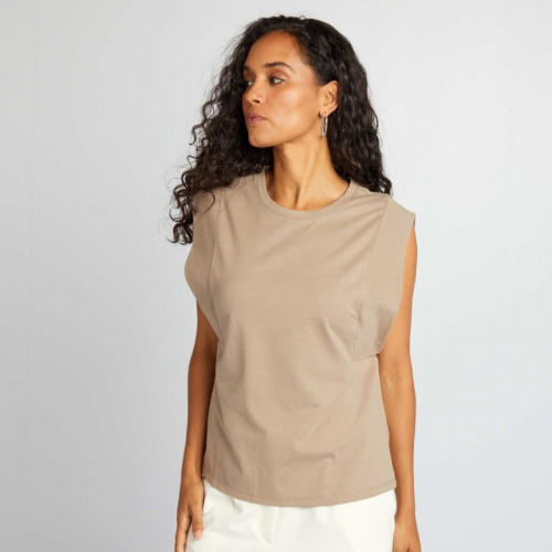 T-shirt sans manches - Beige