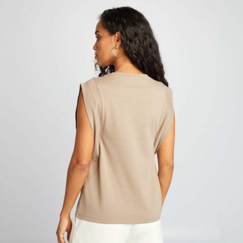 T-shirt sans manches - Beige