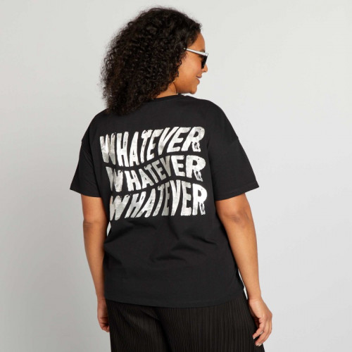 Tee-shirt imprimé 'whatever' - Noir