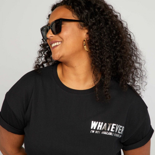 Tee-shirt imprimé 'whatever' - Noir