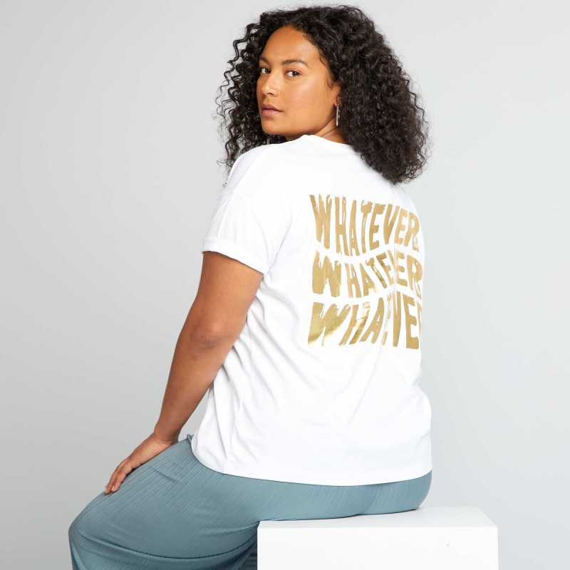 Tee-shirt imprimé 'whatever' - Blanc