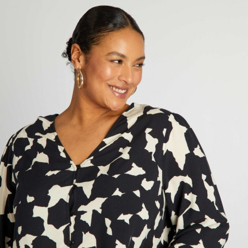 Blouse à motif - Noir