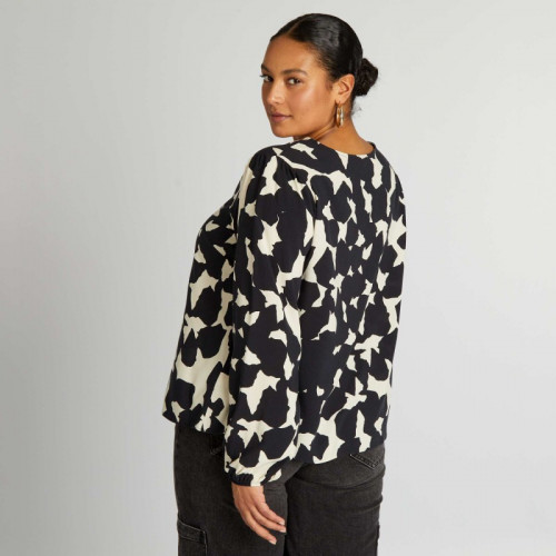 Blouse à motif - Noir