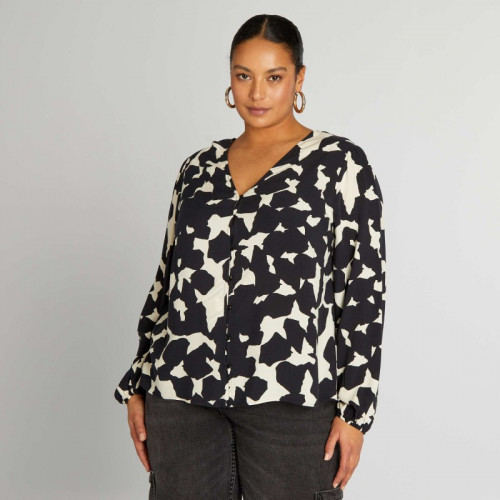 Blouse à motif - Noir