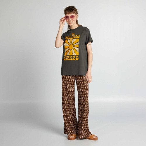 Tee-shirt oversize 'The Rolling Stones' - Gris