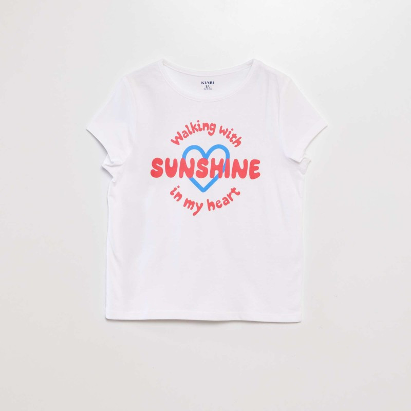 T-shirt en coton imprimé - Blanc