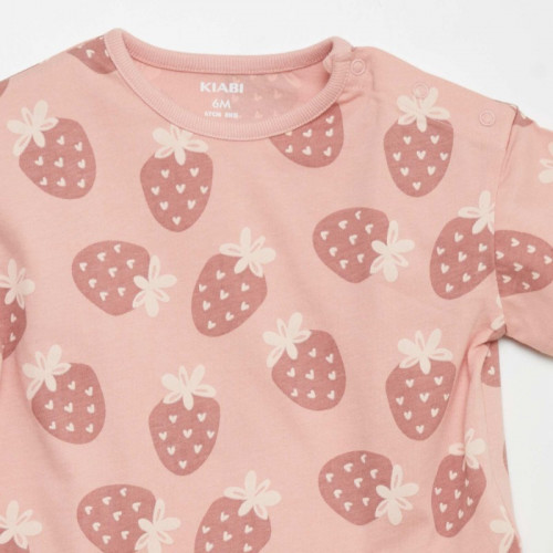 T-shirt imprimé oversize - Rose fraises