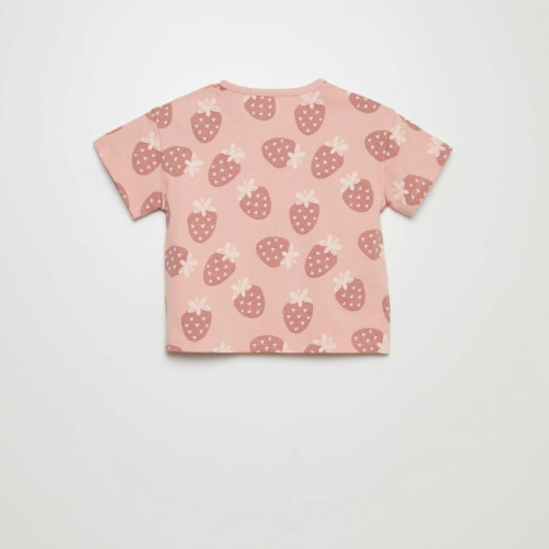 T-shirt imprimé oversize - Rose fraises