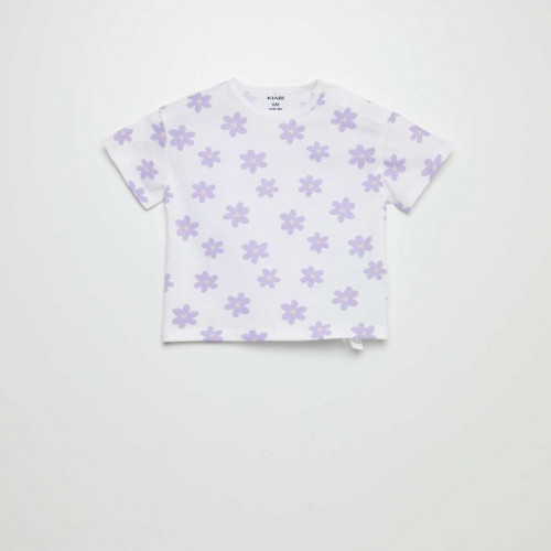 T-shirt imprimé oversize - Violet fleuri