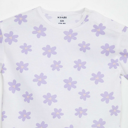 T-shirt imprimé oversize - Violet fleuri