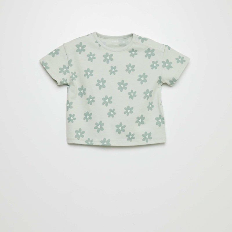 T-shirt imprimé oversize - Vert fleuri