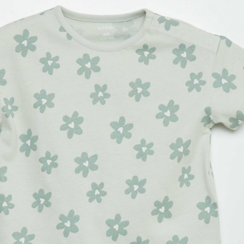 T-shirt imprimé oversize - Vert fleuri