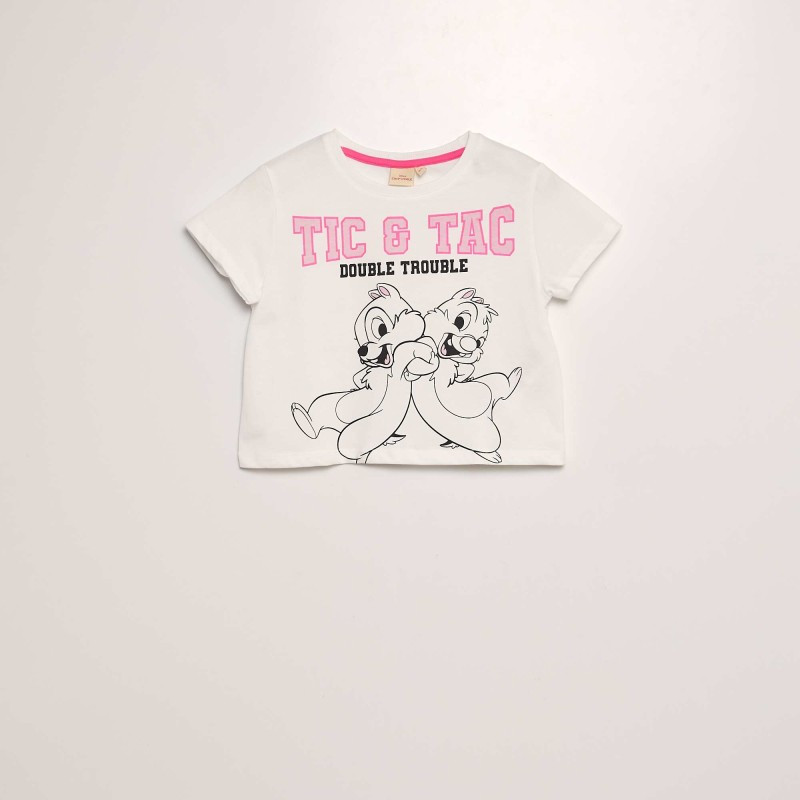 T-shirt crop top 'Disney' - Blanc