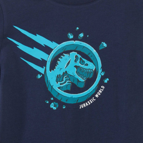 Pyjama court 'Jurassic World' en jersey - 2 pièces - Bleu/gris