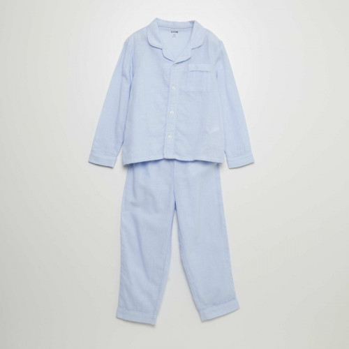 Ensemble pyjama chemise + pantalon - 2 pièces - Bleu