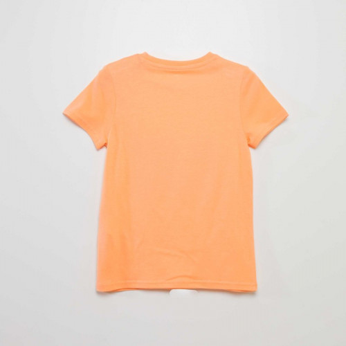 T-shirt en maille jersey imprimé - Orange