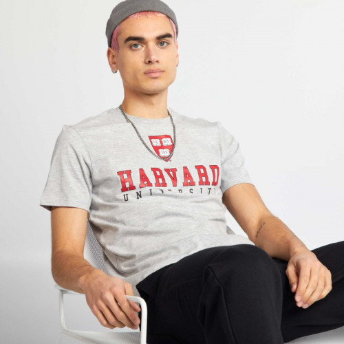 T-shirt 'style universitaire Harvard' - Gris