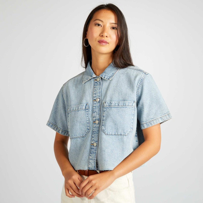 Chemise en jean cropped - Triple stone