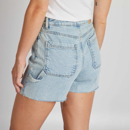 Short taille haute à 5 poches - Bleu