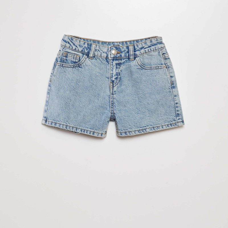 Short taille haute en jean - Bleu