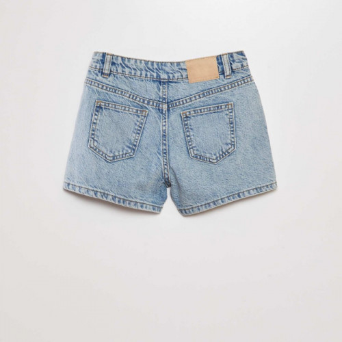 Short taille haute en jean - Bleu