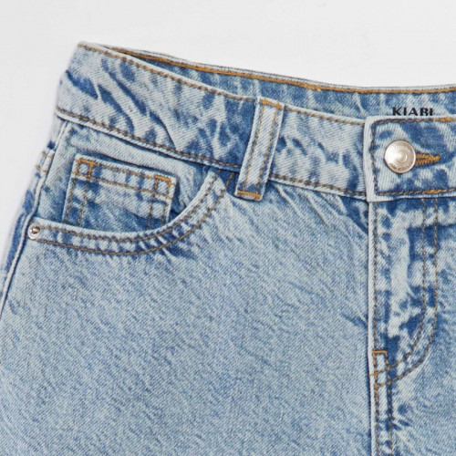 Short taille haute en jean - Bleu