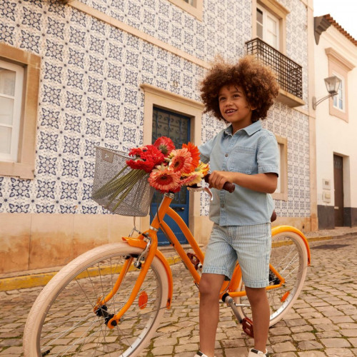 Chemise en denim à manches courtes - Bleu clair