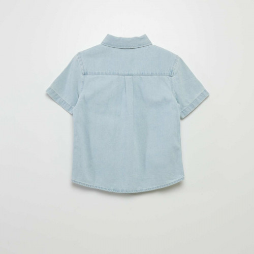 Chemise en denim à manches courtes - Bleu clair