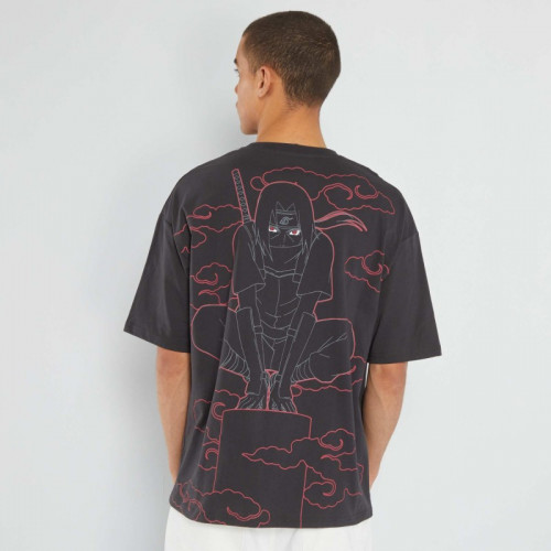 T-shirt oversize 'Naruto' à col rond - Noir